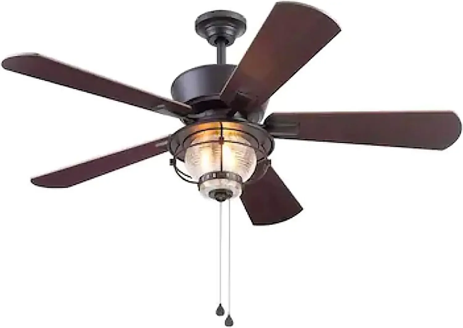 52 inch matte bronze LED indoor/outdoor ceiling fan with light kit (5 blades)