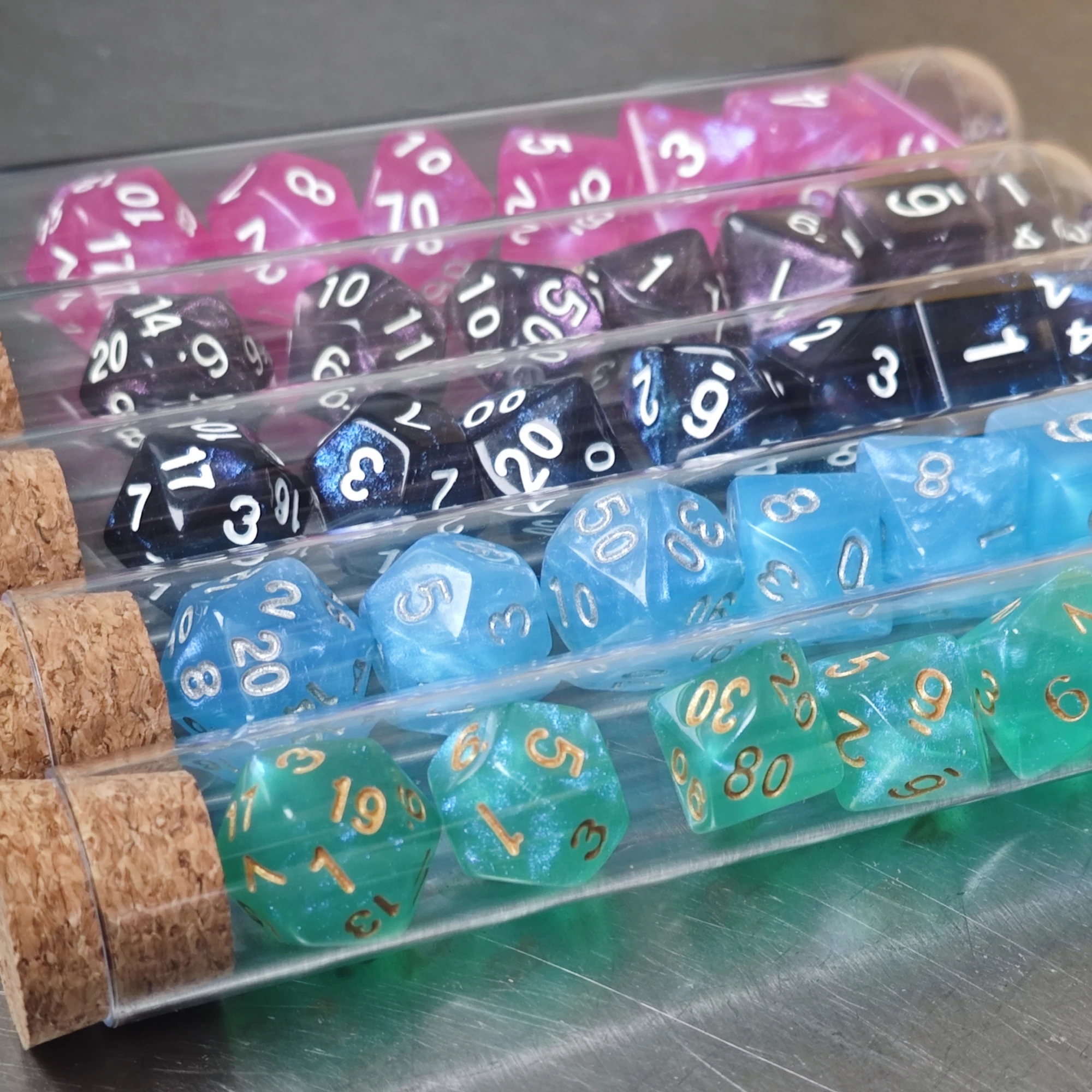 7 قطعة/المجموعة الملونة التدرج RPG مجموعة نرد ل D & D COC سطح المكتب لعبة الملحقات الخيال جرعة زجاجة نمط الزنزانات والتنينات