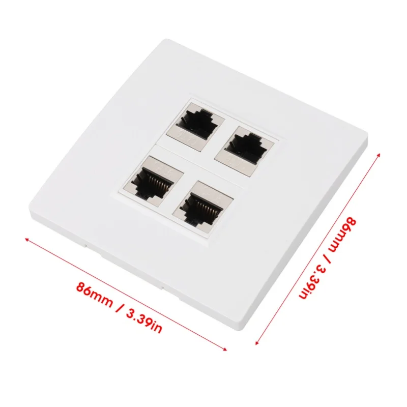 Cat 6 Ethernet Wall Plate 4 Port Female To Female Avoid Clutter Internet Wall Plate For CAT5 CAT5E CAT6 CAT6A