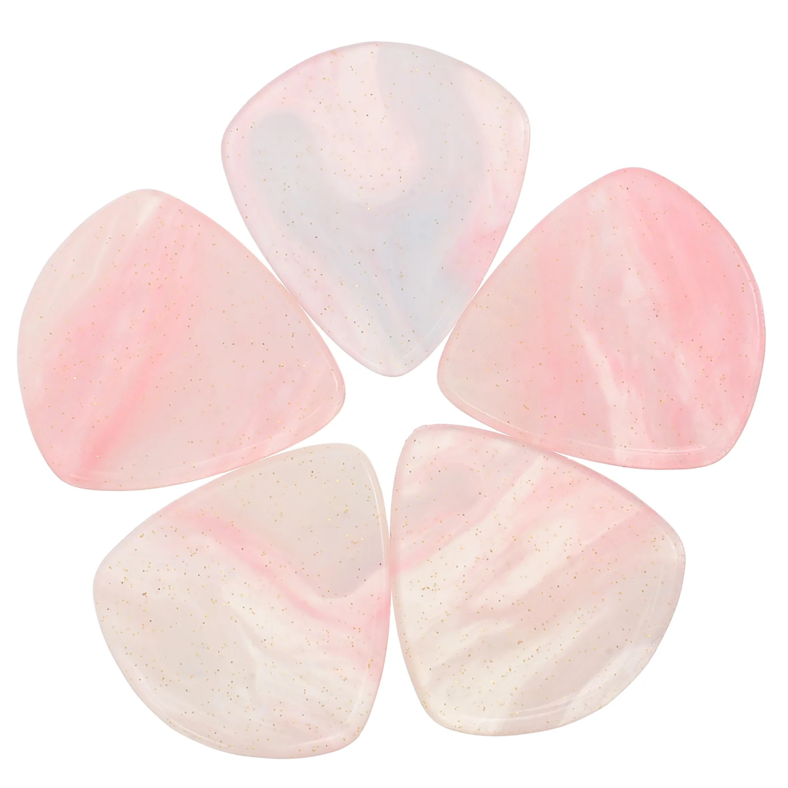 

5pcs Resin Picks Heart Shape For Bass Electric Guitar Pure Sound Comfortable Strumming Practice Stage Performance