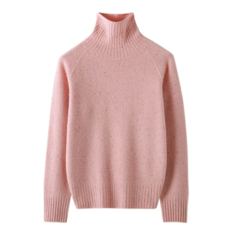 

Autumn and winter new women's knitwear 100% Merino wool turtleneck thick pullover fashion light luxury warm cashmere sweater top