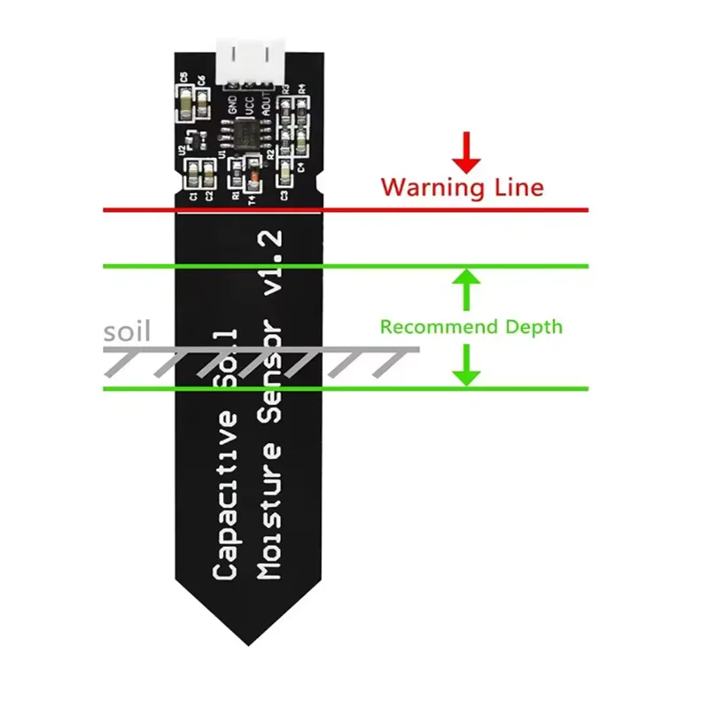 Capacitive Soil Moisture Sensor Corrosion Resistant for Arduino Moisture Detection Garden Watering DIY