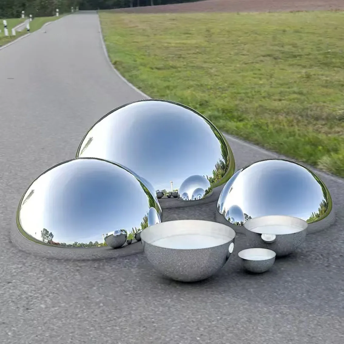 1Pcs 304# 201# Diameter 19mm-300mm Stainless Steel Hollow Hemisphere 1.0mm Thick Mirror Polished Dome Cap Decorative Half Sphere