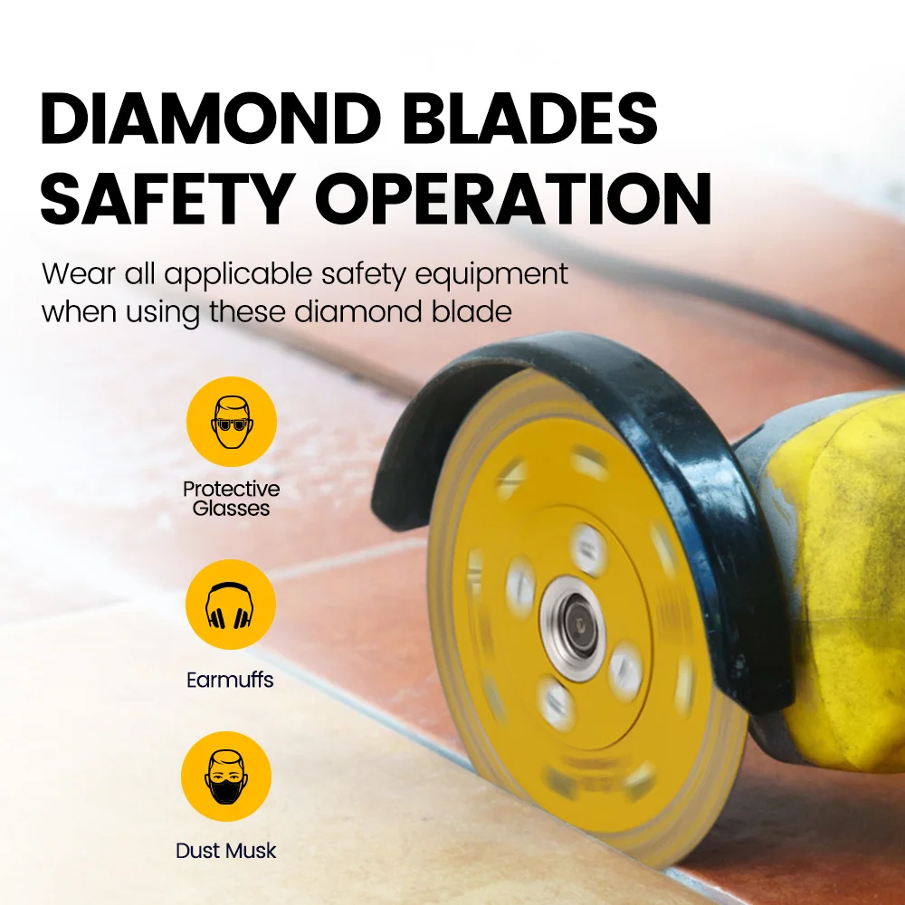 Super Thin Diamond Saw Blade 105 มม./115 มม./125 มม.5/8 "-11 หน้าแปลนสําหรับตัดกระเบื้องพอร์ซเลนเครื่องมือตัดหิน