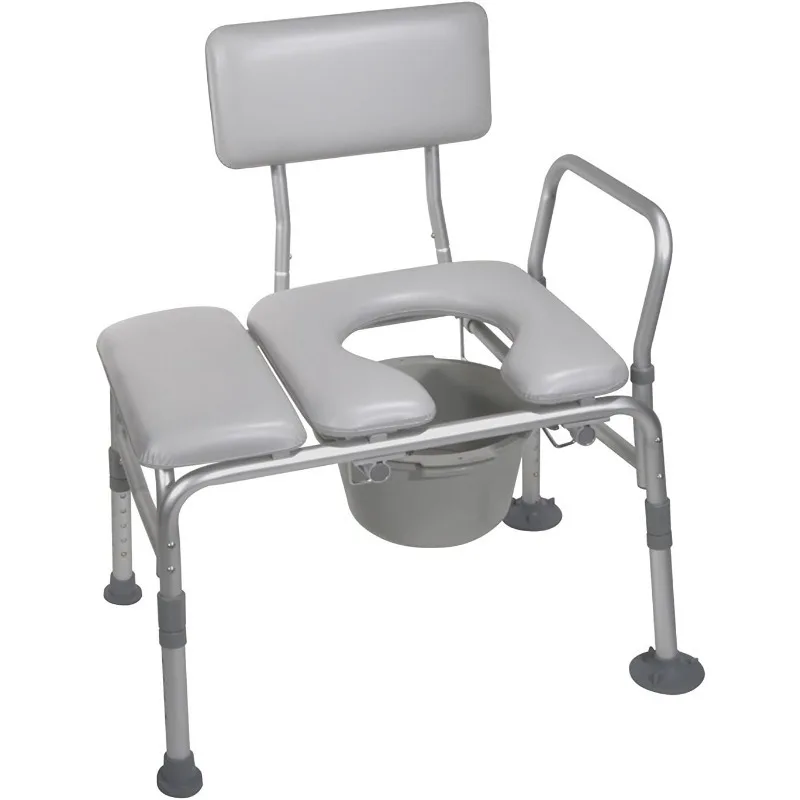 12005KDC-1 Panca di trasferimento Commode per WC con sedile imbottito, grigio