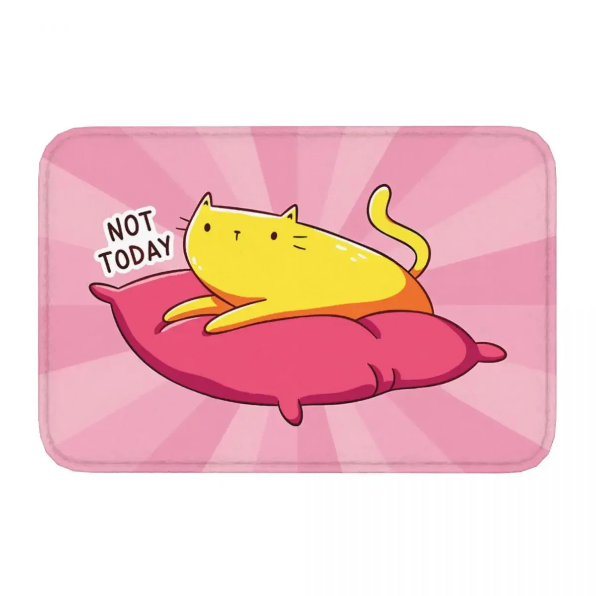 Meme Bath Mat Cute Lazy Cat Not Today Rug Home Doormat Living Room Carpet Entrance Door