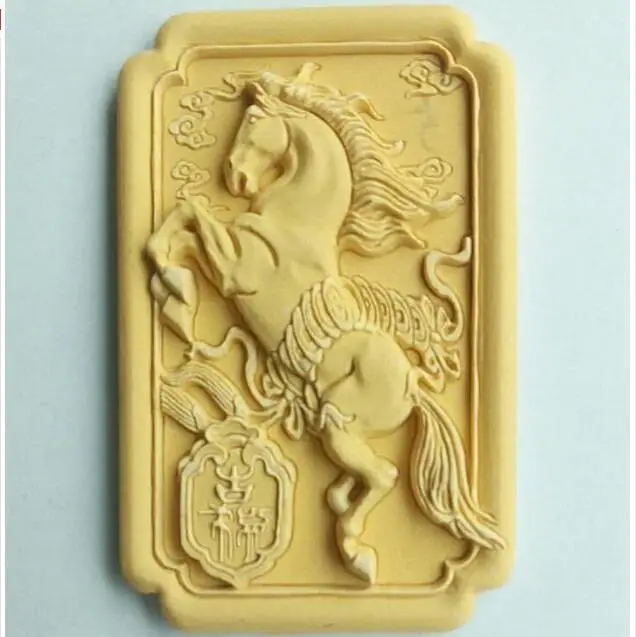 PRZY  silicone Rectangular, horses, clouds cake decoration chocolate fandont candy mold