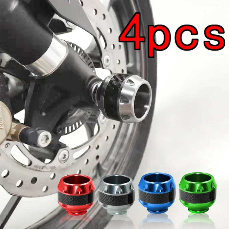 4pcs Universal Motorcycle Frame Slider Aluminum Alloy Front Fork Cup Falling Crush Protector Carbon Fiber for Motorbike Scooter