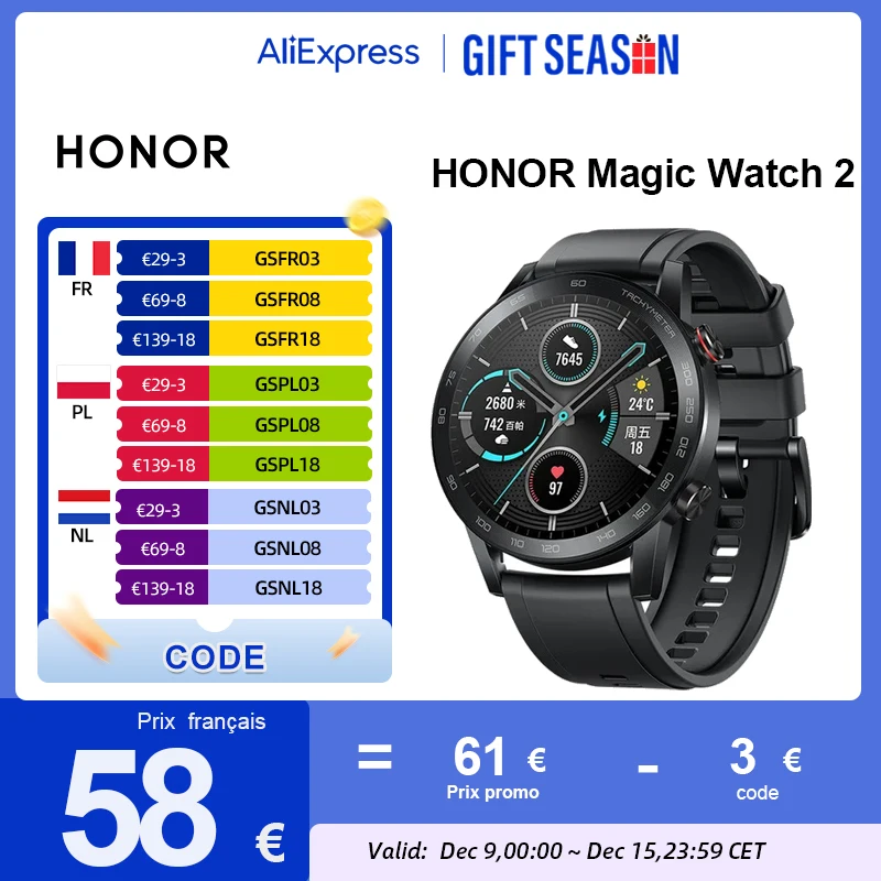 HONOR Magic Watch 2 Smart Watch Bluetooth 5.1 Smartwatch Blood Oxygen 14 Days Waterproof MagicWatch 2 AMOLED 5ATM