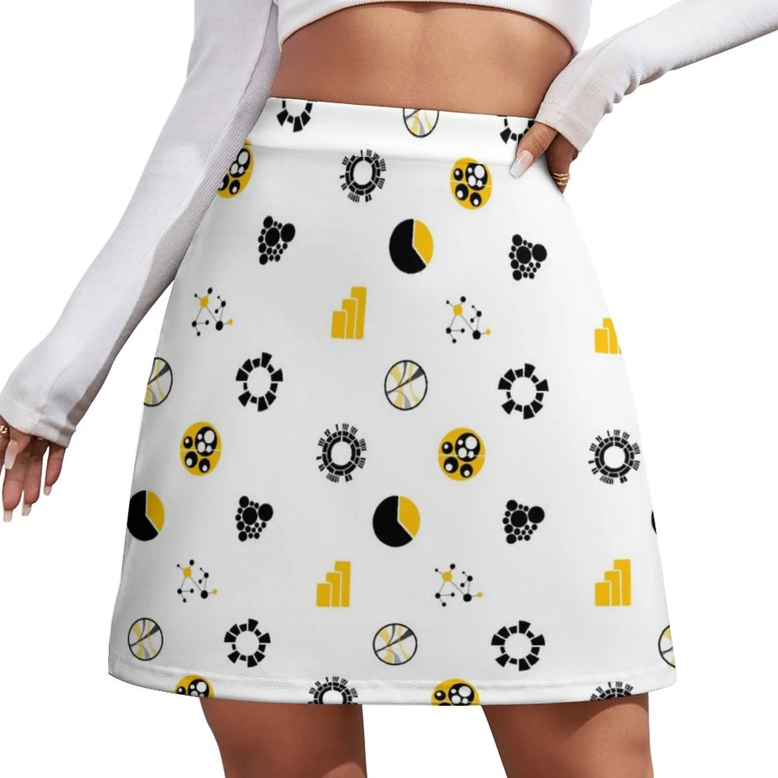 

Data Viz Pattern Mini Skirt korean style women clothing luxury designer clothing women Women's skirts