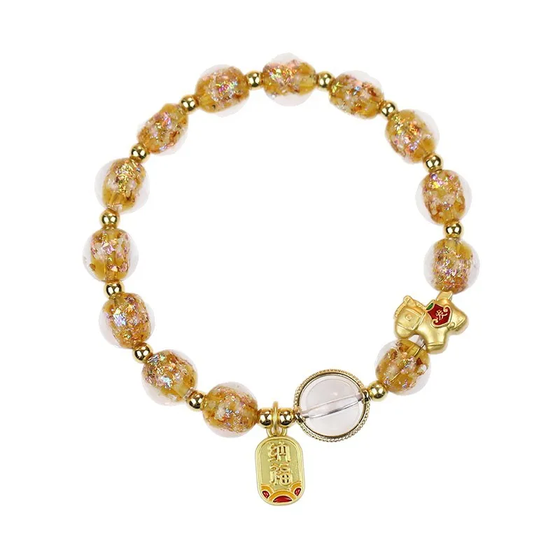 

Gorgeous Glaze Beaded Bracelet Crystal Bracelet for Women Elegant Bestie Hand Jewelry 2026 Gifts