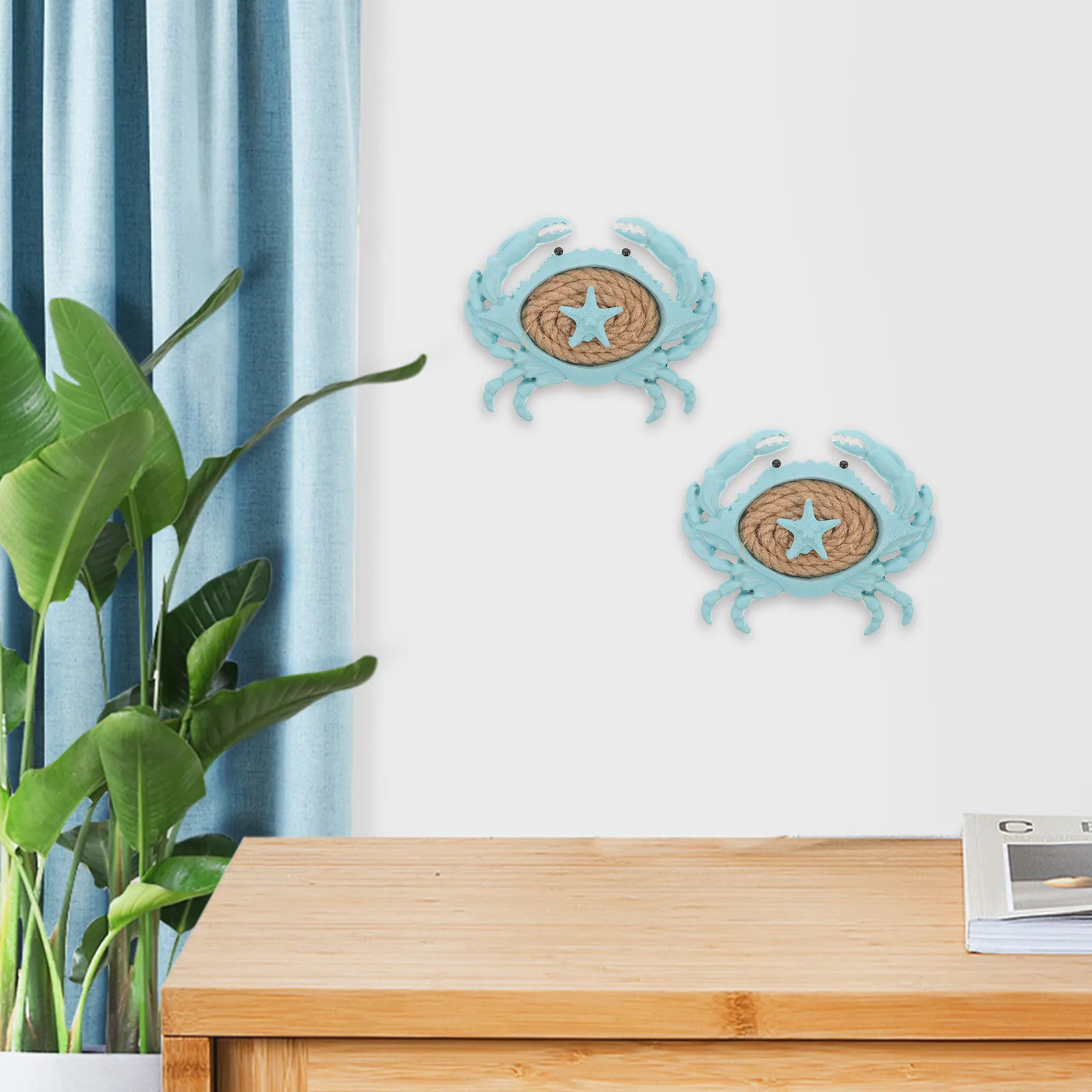 

1Pcs Crab Pendant Mediterranean Style Resin Wall Decor for Home Office Bedroom Coastal Theme Decoration Craft Resin Crab Pendant