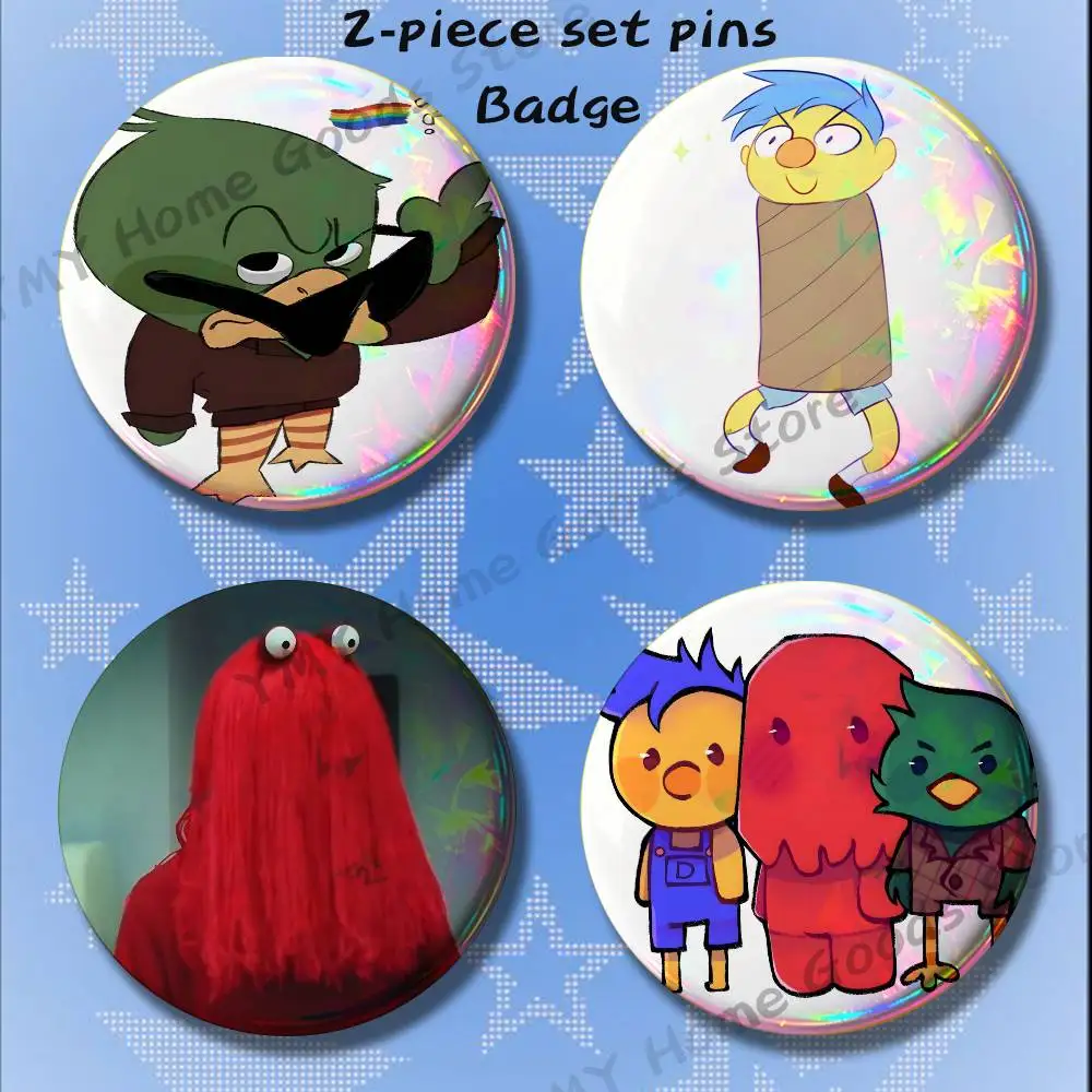 Don't Hug Me I'm Scared DHMIS Brooches for Backpack Accessories 25 32 44 58 75mm Round 2-piece set Free Mix