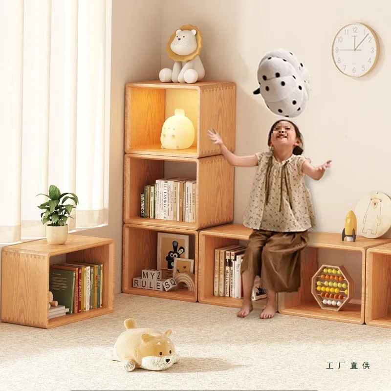 Solid Wood Lattice Cabinets Can Be Freely Combined with Floor-to-ceiling Bookshelves, Study Shelves, Storage Cabinets,