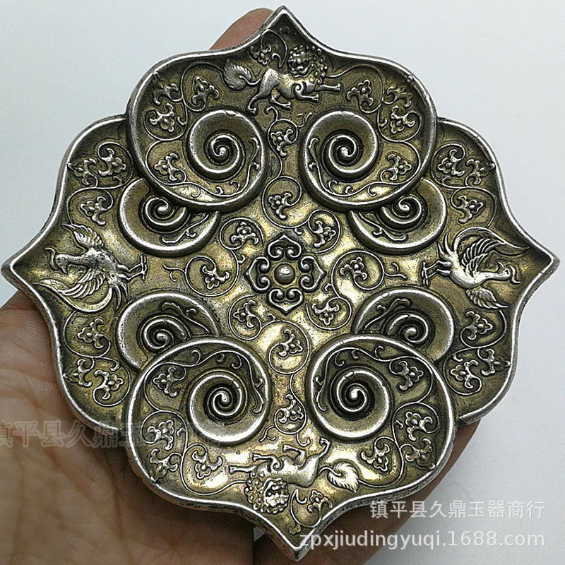 Miscellaneous Items: White Copper , Carved Silver Plate, Ashtray, Antique Collection