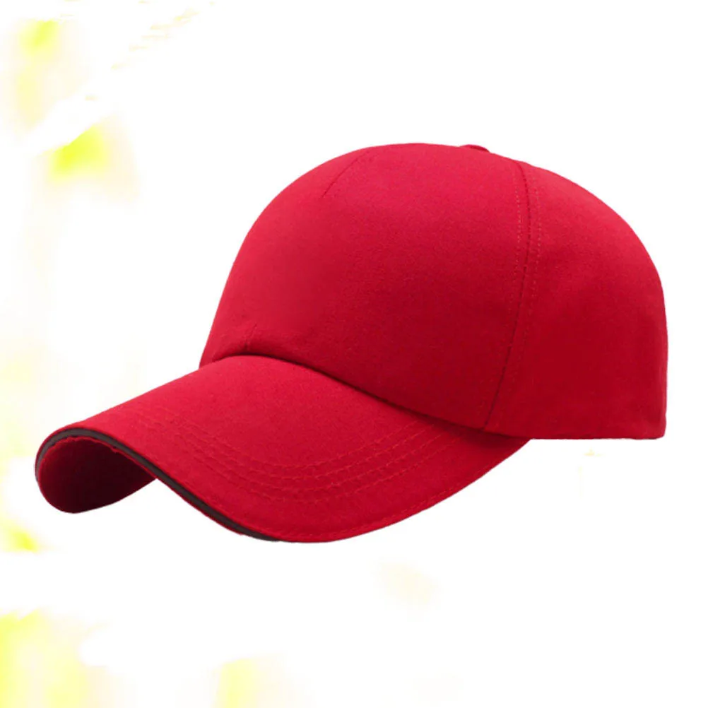 

1pc Baseball Cap Hat For Men Unisex Sports Style Outdoor Breathable Red Peaked Hip-Hop Caps All-Match Hip-Hop Cap Gift