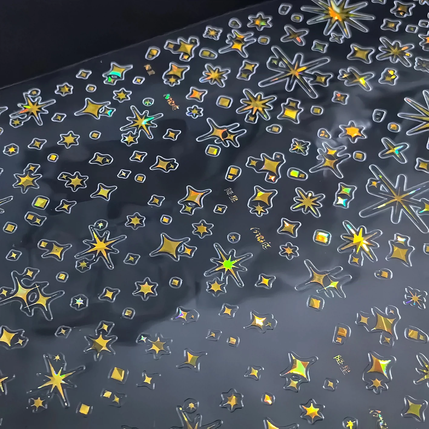 1 Loop Falling Stars Pet Bronzing Hot Silver  Die-cutting Journal Tape