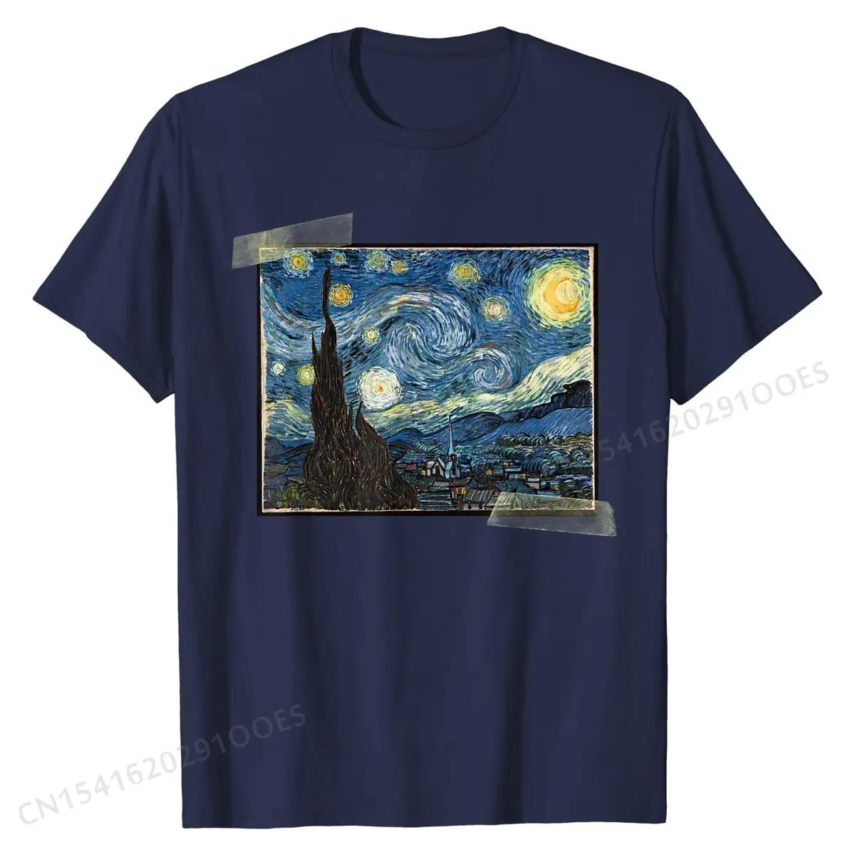 Van gogh a noite estrelada das mulheres dos homens crianças camiseta homem único camisetas de algodão liso camisetas normais