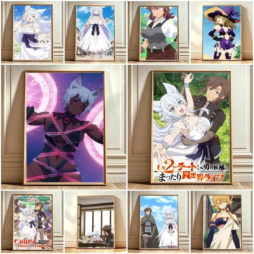 Isekai Anime Lv2 Cheat Poster Print Painting Home Decor for Bedroom Living Room Hallway