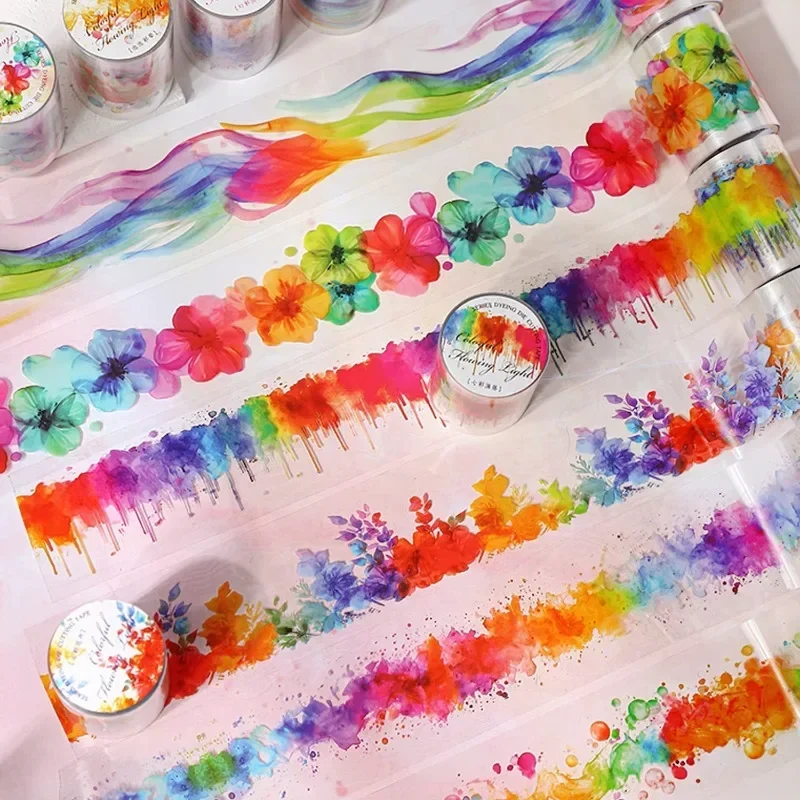 6 Style Aesthetic Color Blur Tapes Rainbow Glow Series for DIY Scenery