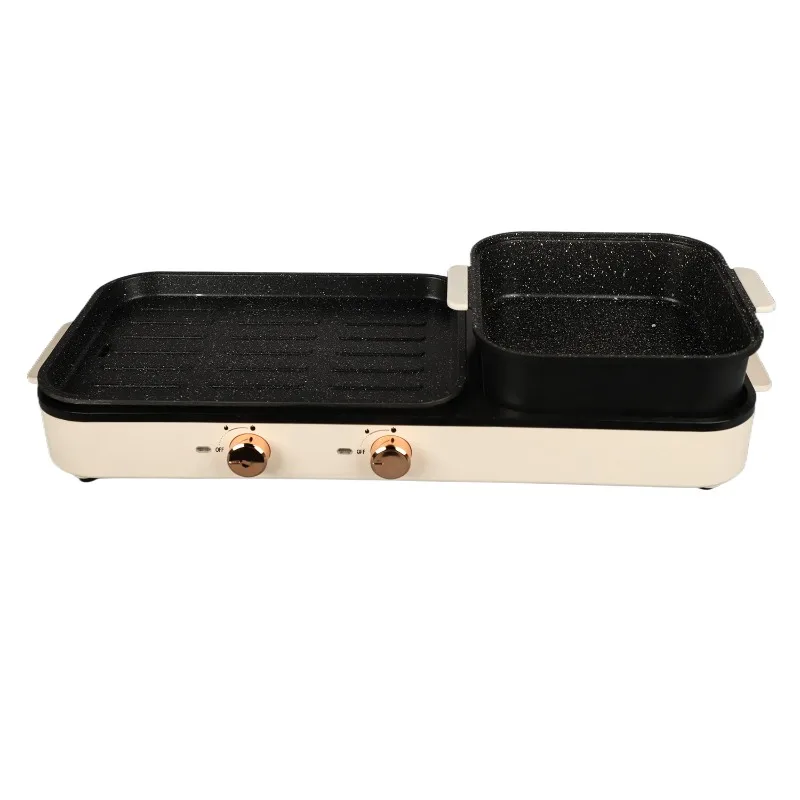 rinse and bake integrated pot, single pot mandarin duck electric hot pot, electric household electric baking pan, frying pan