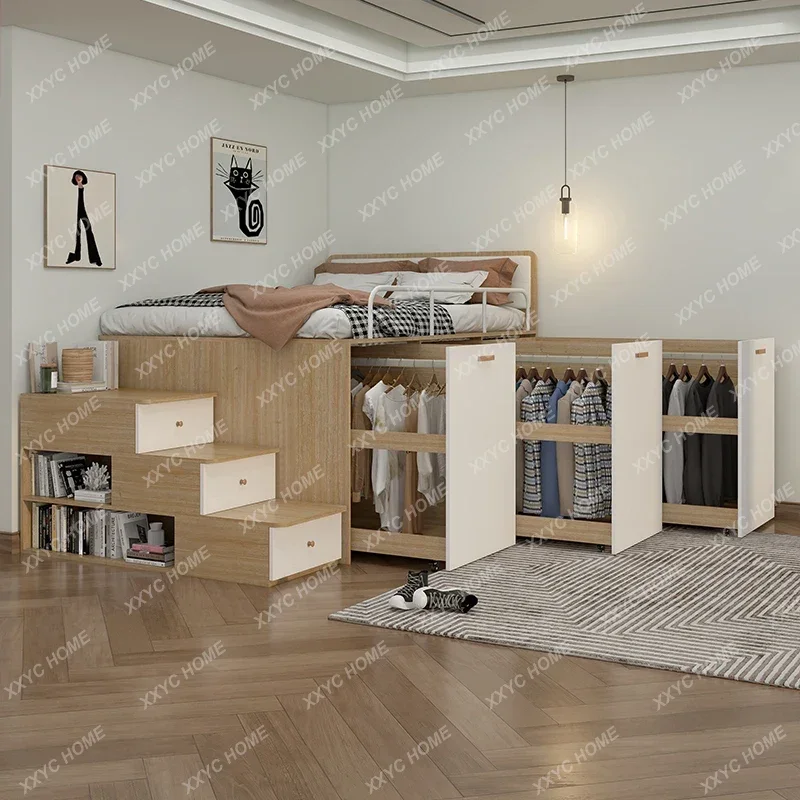 XX Customizable Small Apartment Children's Half-height Bed Combination Tatami Bed Wardrobe Integrated