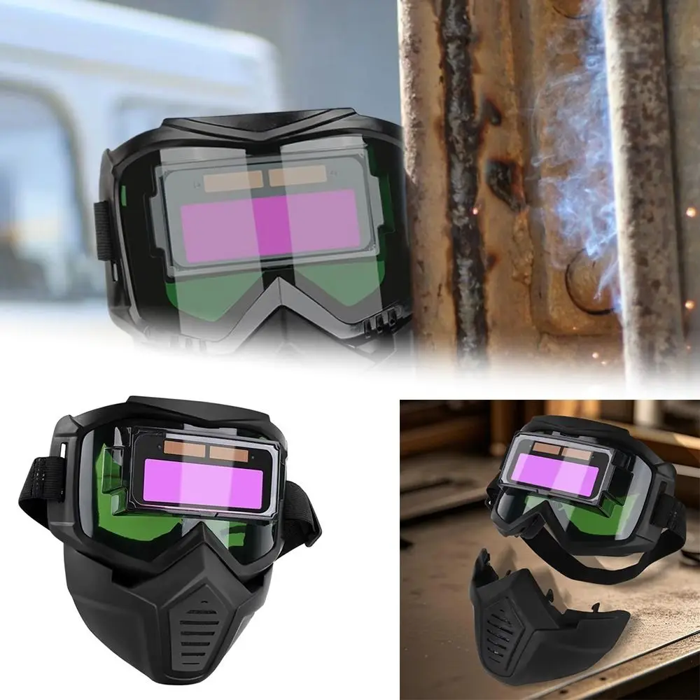 Auto Darkening Welding Mask Adjustable Band Impact Resistant Welding Glasses Face Shield Work Protective Face Protector Cutting
