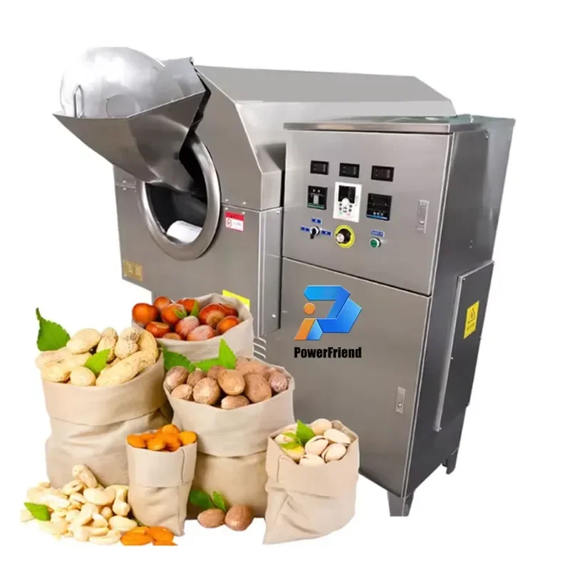 Automatic Cashew Nut Roaster Almond Cocoa Bean Peanut Corn Grain Roasting Machine Price