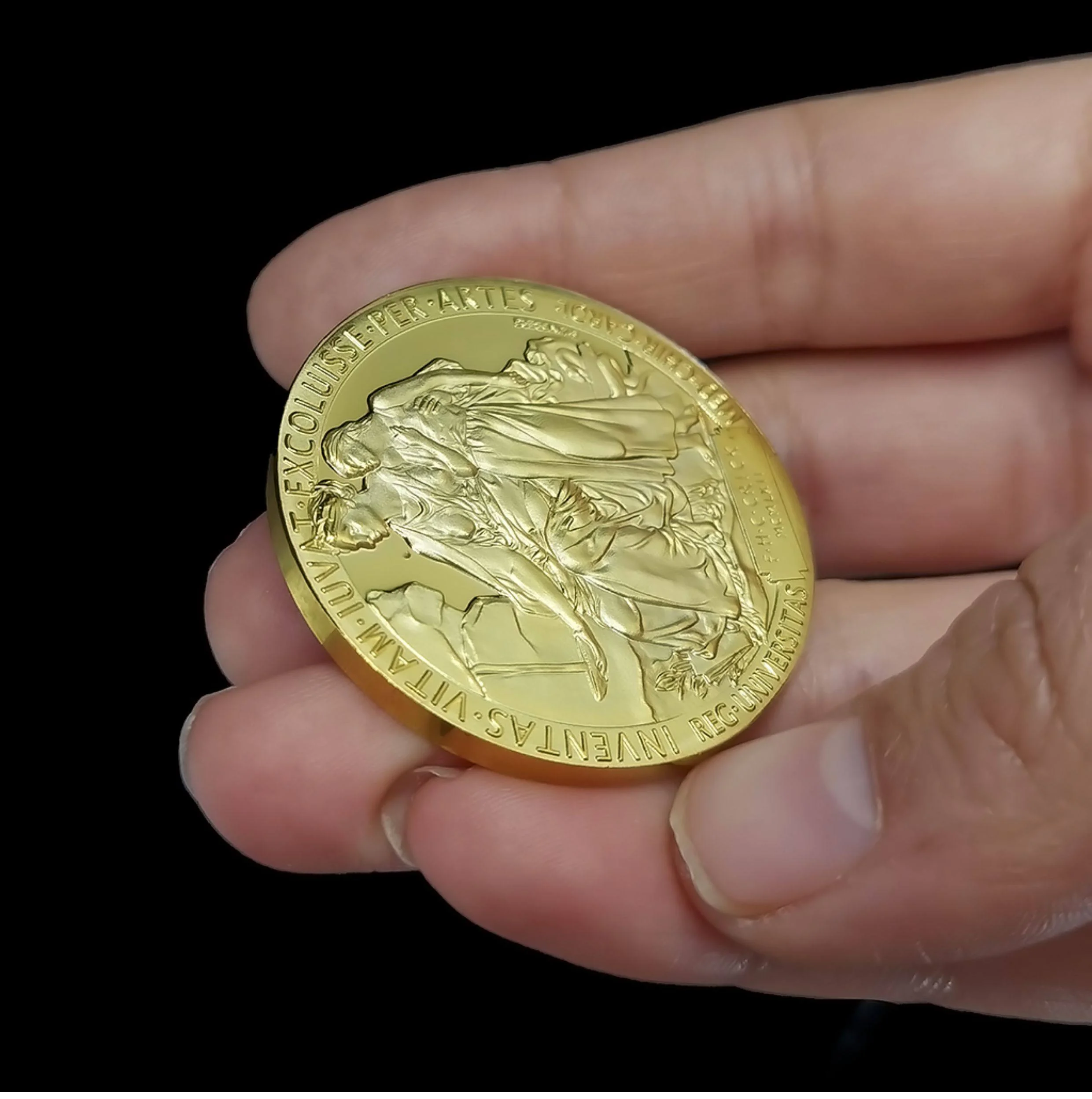 Nobel-Preis Vergoldete Münze, Medaillen-Handwerk, Porträt des Gründers, Ehrenauszeichnung für Wissenschaftler und Erfinder, Gedenkgeschenk – Detail 4