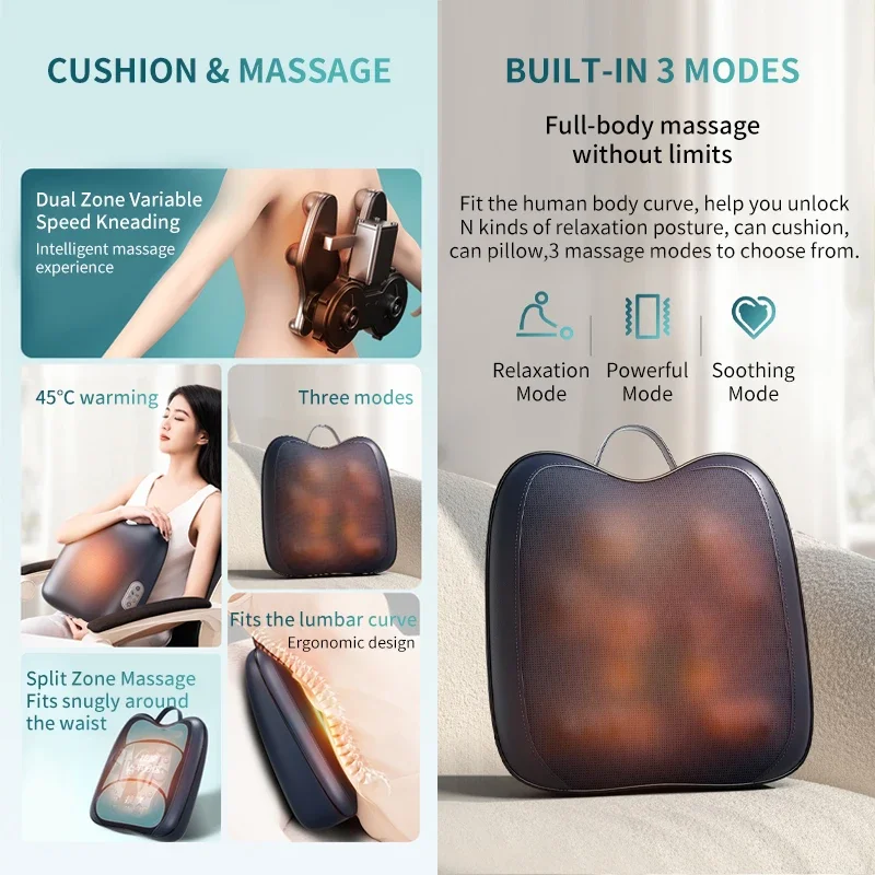 حار بيع مقعد التدليك مصنع شياتسو الرقبة الظهر مدلك الجسم الاهتزاز تدليك وسادة مع التدفئة