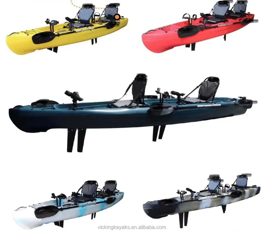 Factory Selling Various Display Rack 2 Person Pedal Sea Kayak Fishing HDPE Hull Material with Warranty Length 4.15M