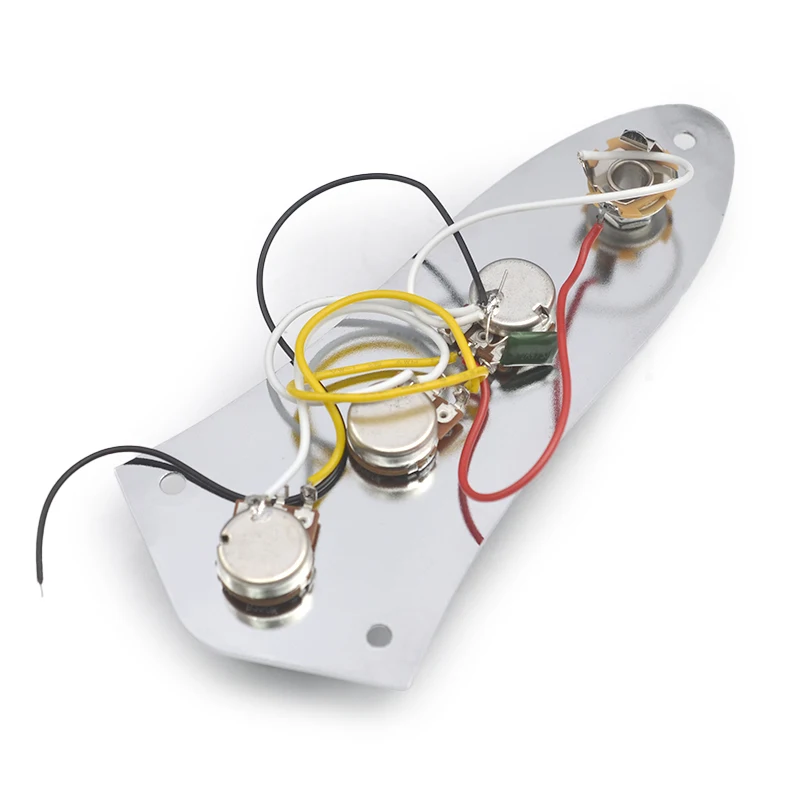 Jazz Bass JB Switch Control Plate Assembly Knobs Pots Loaded M511 Chrome Plated with 3 Screws