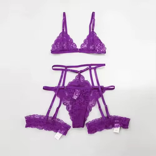 Toucheart 3 Piece Set Sleepwear Suit Sexy Lingerie Women Thin Transparent Lace Bra Set See Through Female Erotic Underwear New - Image 7