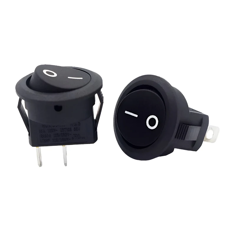 15Pcs Kcd11 Small Rocker Boat Shaped Power Switch Upper Circular And Lower Square 2/3-Pin Two Level Electronic On-Off 15mm Hole