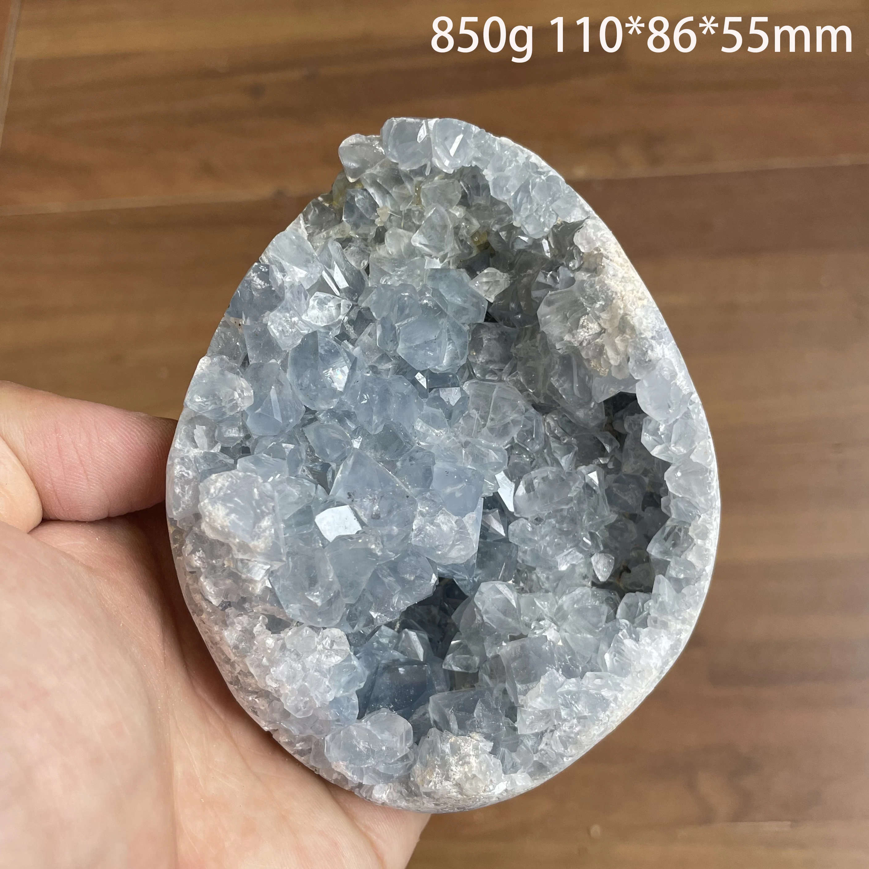 Natural Blue Celestite Geode Polished Crystal Geode Cluster Druzy Quartz Rock Decoration Stone Mineral Specimen Healing Reiki