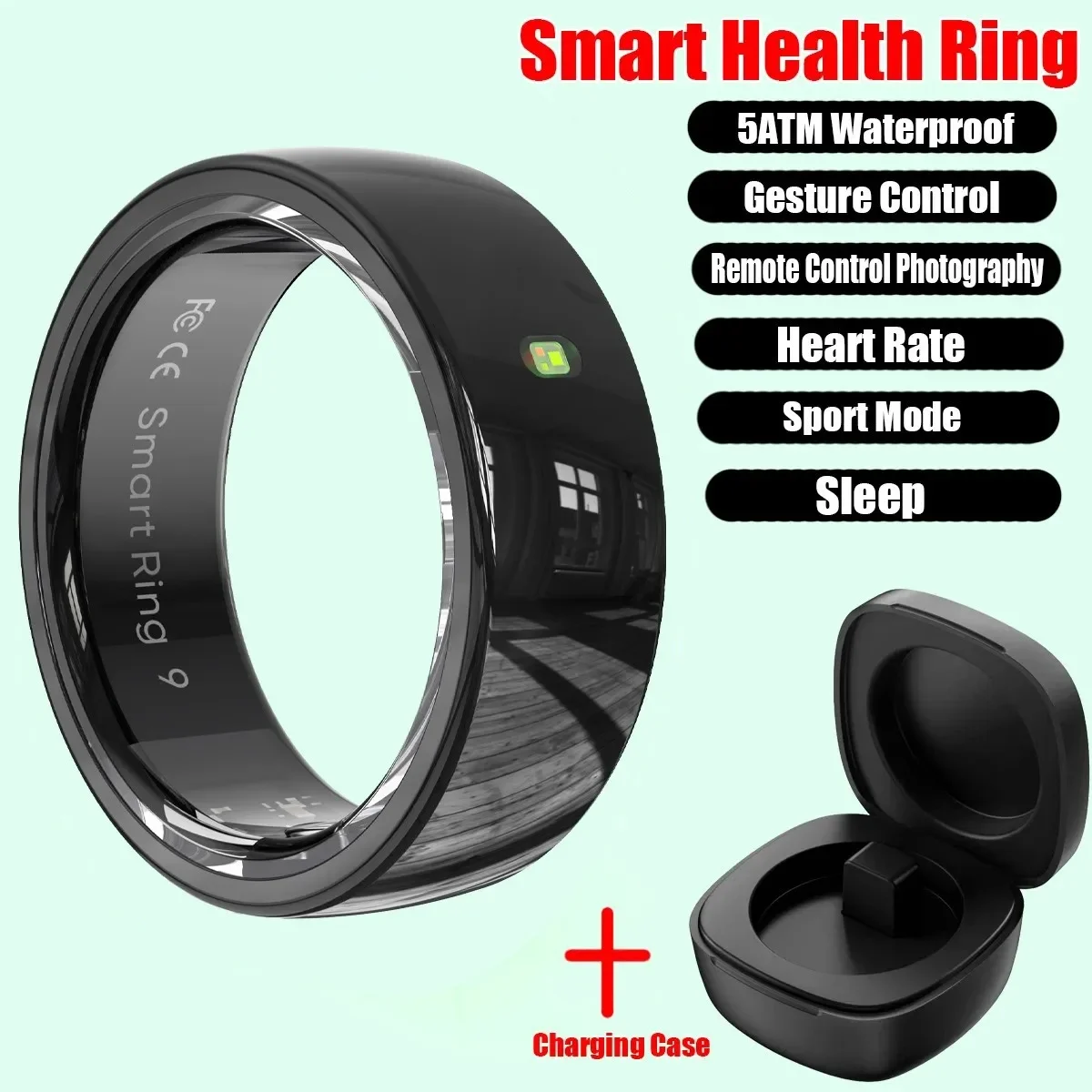 

Керамическое интеллектуальное кольцо NFC с чехлом для зарядки для мужчин и женщин, монитор сна, водонепроницаемость 5 АТМ, многофункциональный спортивный режим для Android IOS