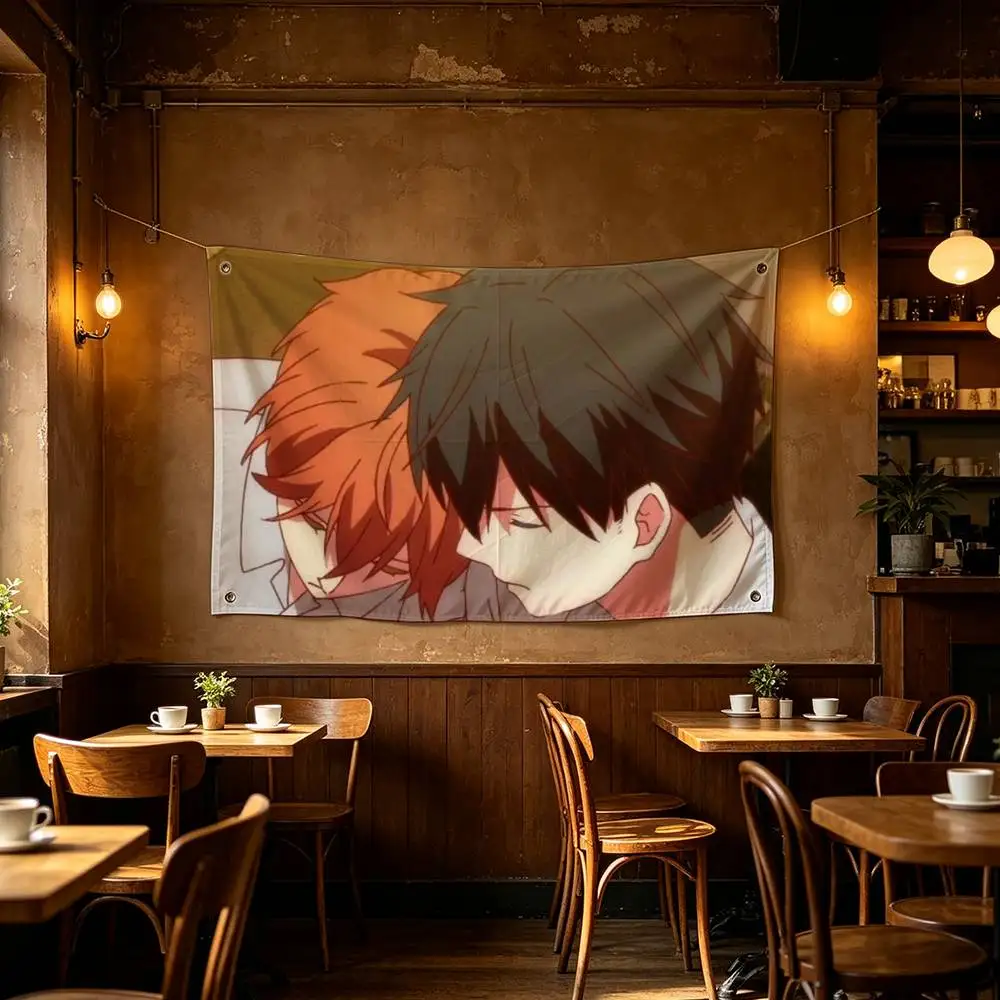Given BL Anime Ritsuka & Mafuyu Sato Flags Wall Hanging Tapestry Outdoor Garage Room Decorative flag Background Blanket