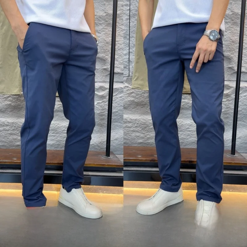 High Performance American Style Men's Lightweight Breathable Four-Way Elastic  Color Large Size Business Casual Pants