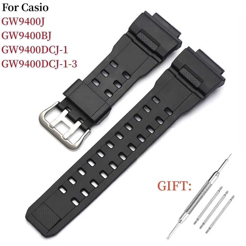 Rubber Watch Band Strap for Casio GW9400 GW 9400 GW9400J Silicone Bracelet  Replacement Black Waterproof Watchbands Accessories