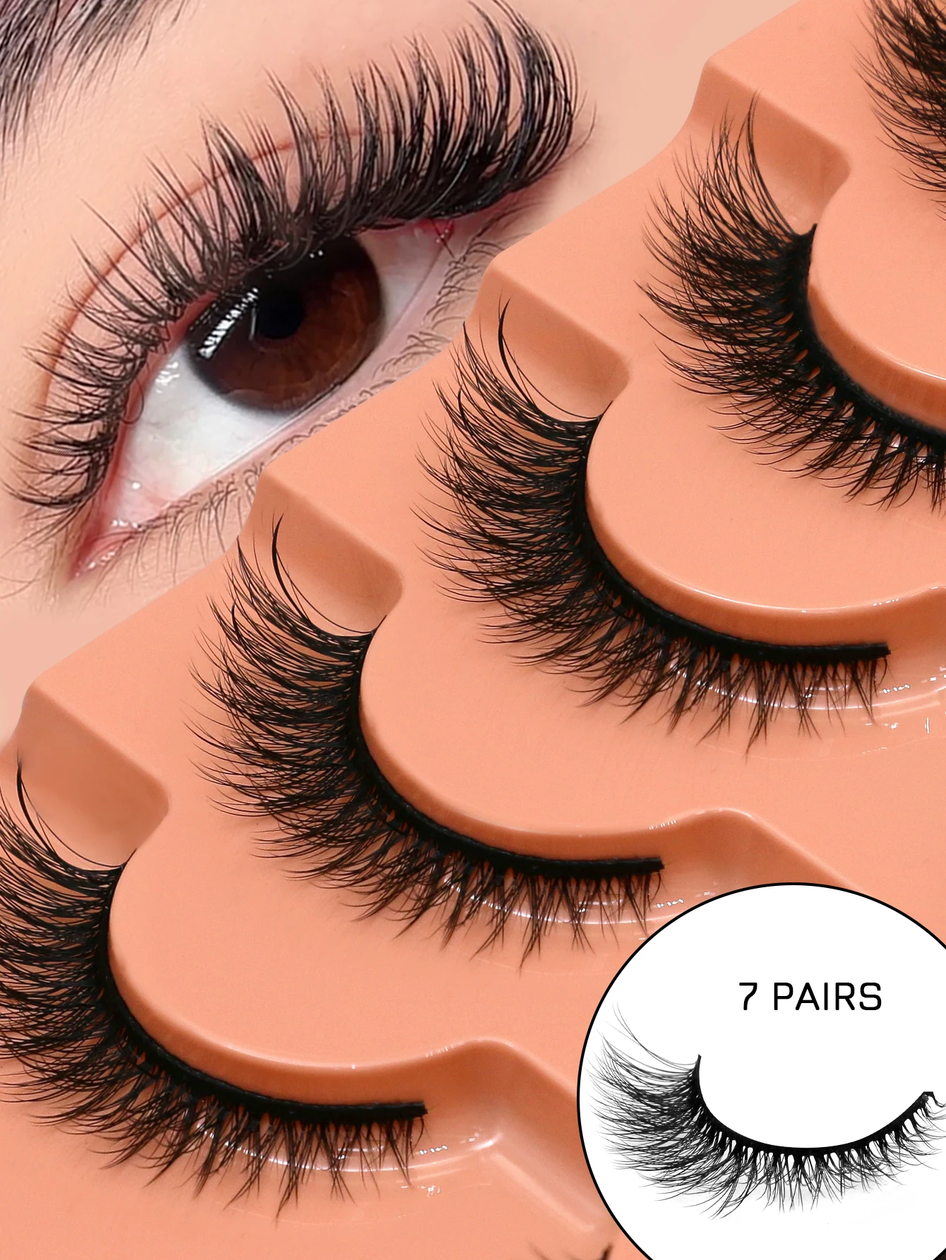 Eyelash Extension Cat Eye Wispy - VELTRINAY Sztuczne rzęsy z norek, puszyste