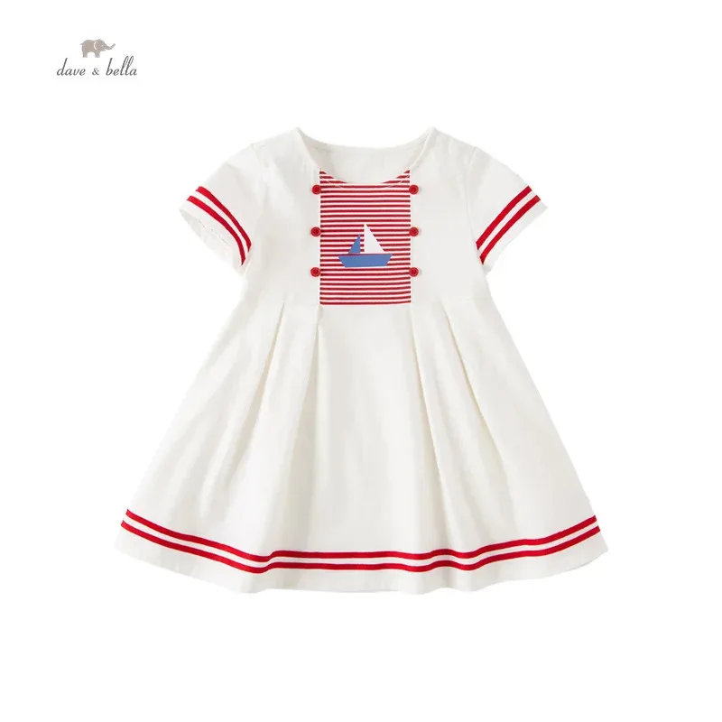

Dave Bella Girl's Dress Children's Baby Summer Casual Cotton Ventilate Short Sleeves Princess Outdoors DB2235579