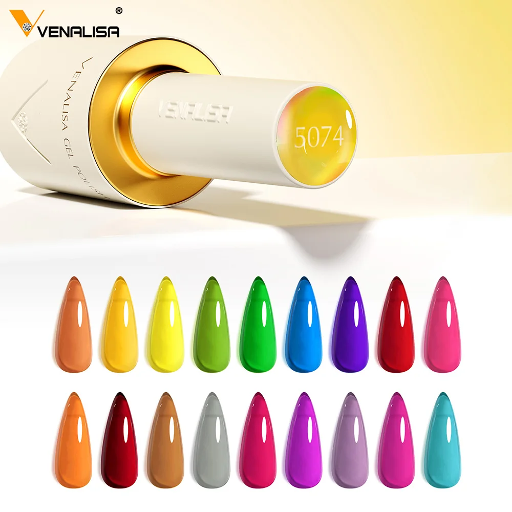

VENALISA 10ml Nail Gel Polish Pastel Pink Base French Nail Art with Rainbow Crystals Soak Off UV LED Long Lasting Semi Permanent