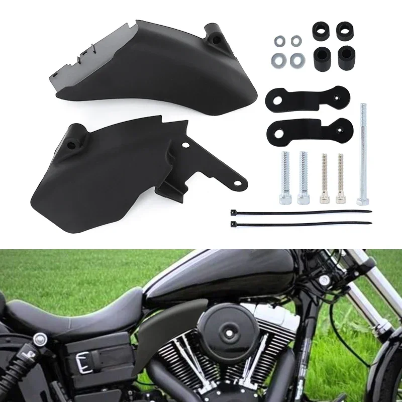 Motorcycle Air Heat Deflector Mid Frame Trim Saddle Heat Shield Cover For Harley Dyna 2006-Later Street Bob Wide Glide