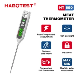 HABOTEST HT690 termometro per carne a lettura istantanea termometro per alimenti da cucina digitale per olio per frittura profonda BBQ Grill termometro