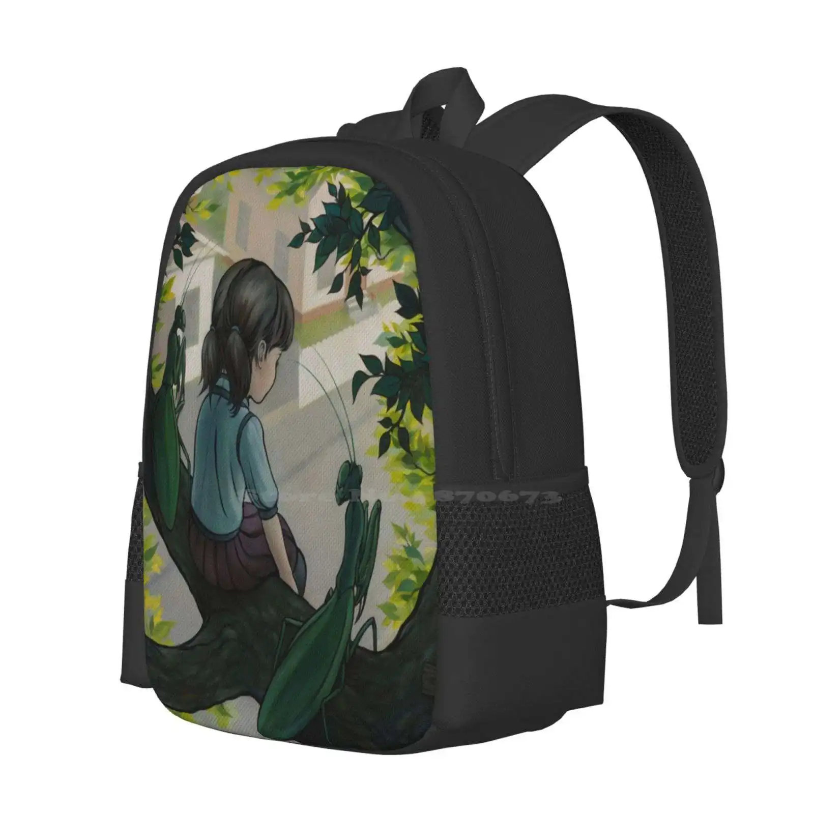 Schul schwänzen mit Freunden Tasche Rucksack für Männer Frauen Mädchen Teenager Kind Kind Haustiere Bäume Gottesanbeterinnen Insekten Insekten Natur Cartoon