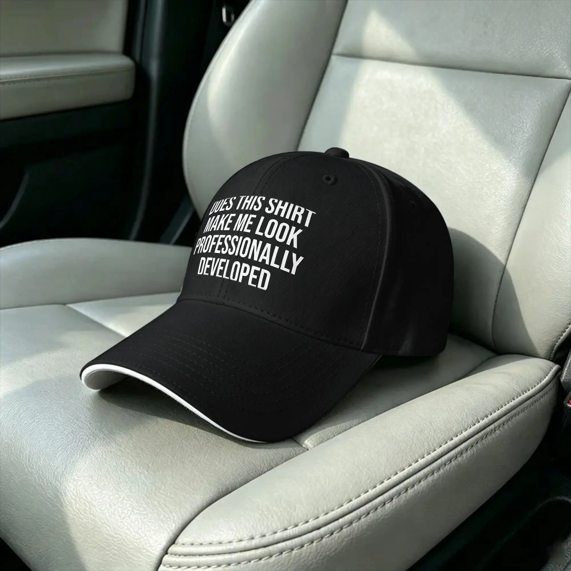 Does This Make Me Look Professionally Developed Casual Baseball Cap  Running Hippie Trucker Hat Spring Retro Snapback Cap