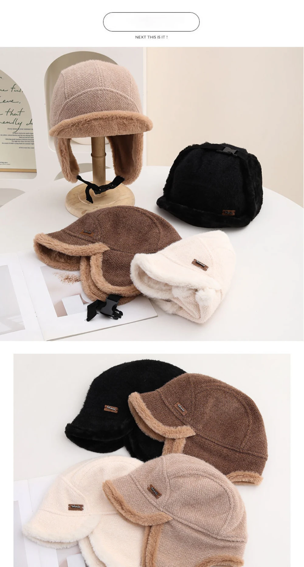 HT5022 Russische Hut Neue Dicke Warme Winter Htas für Männer Frauen Fleece Gefüttert Reit Hut Männlich Weiblich Schnee Ski Earflap Cap Bomber Hut – Detail 9