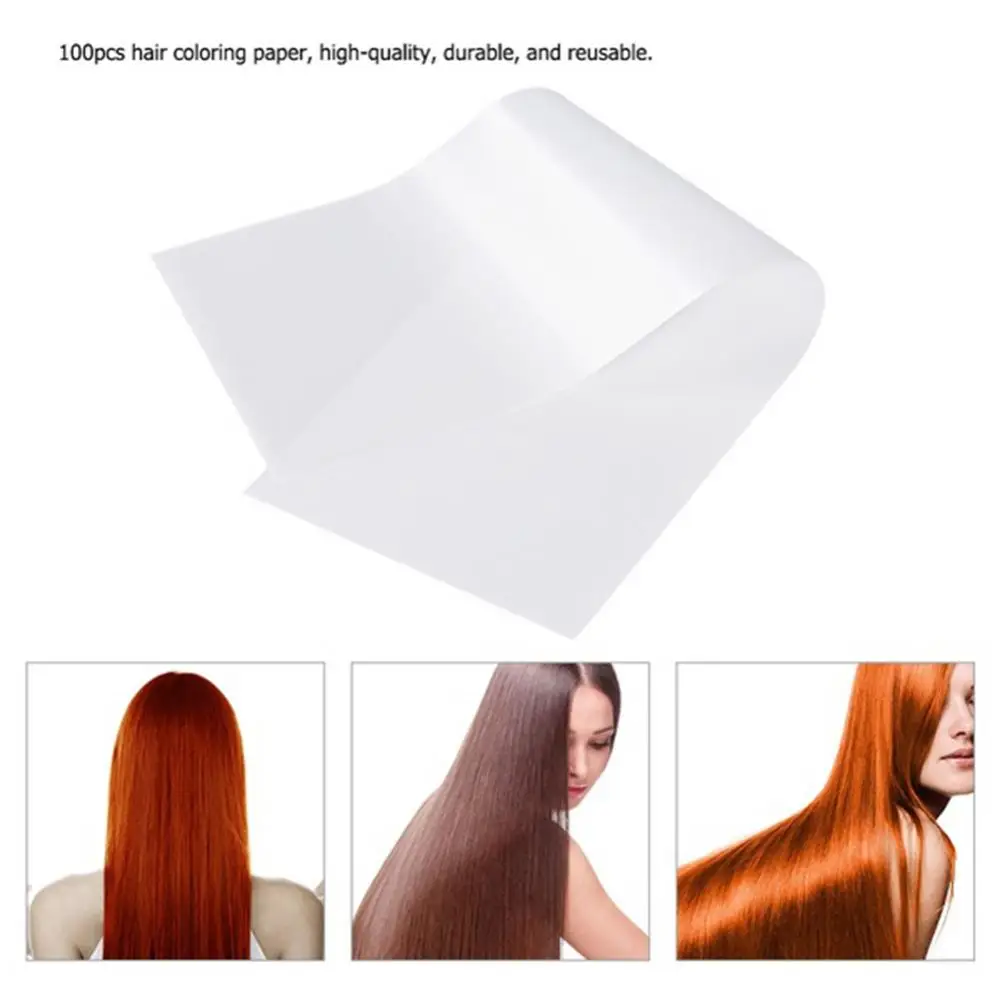 100 Pcs/Set Hair Dye Paper Reusable Salon Plastic Paper Hairdresser Separating Sheets Highlight Dyeing Coloring Separating Sheet