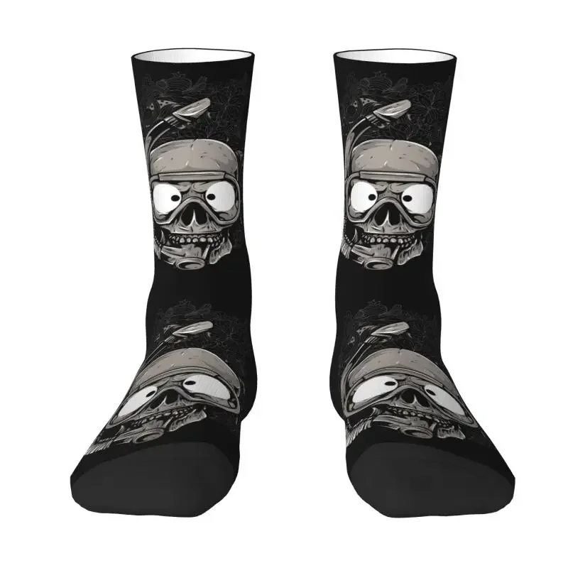 Kawaii Print Scuba Skull Dive Diver Socks for Men Women Stretch Summer Autumn Winter Crew Socks