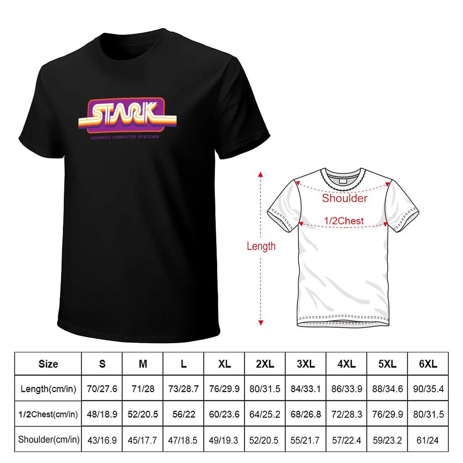 1980s Stark Technologies computer graphics T-Shirt Breathable Travel T-Shirt
